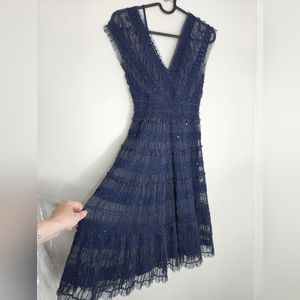 Blue lace and sequin dress